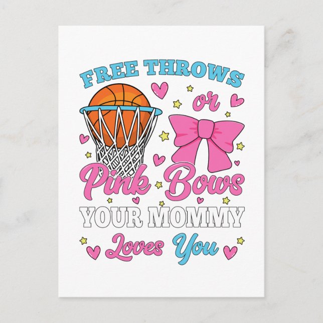 Free Throws or Pink Bows Mummy Loves You Postcard (Front)