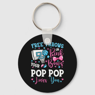 Free Throws Or Pink Bows Pop Pop Loves You Gender Key Ring