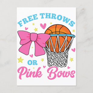 Free Throws or Pink Bows Postcard