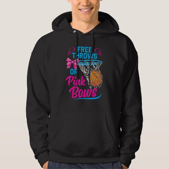 Free Throws or Pink Bows Pregnancy Cute For Girls  Hoodie (Front)
