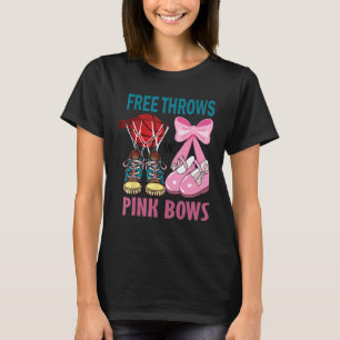 Free Throws or Pink Bows Pregnancy Gender Reveal T-Shirt