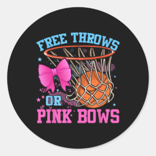 Free Throws or Pink Bows Pregnancy Pink or Blue  Classic Round Sticker
