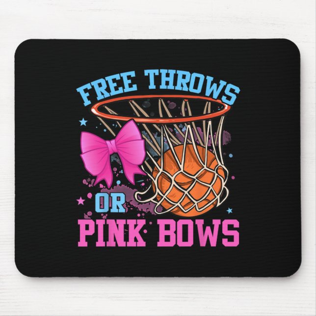 Free Throws or Pink Bows Pregnancy Pink or Blue  Mouse Mat (Front)