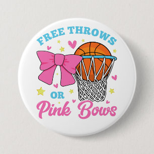 Free Throws or Pink Bows Round 7.5 Cm Round Badge