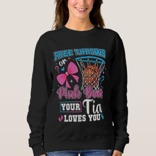 Free Throws or Pink Bows Tia Loves You Baby Gender Sweatshirt