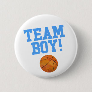 Free Throws Team Boy Gender Reveal Party  6 Cm Round Badge
