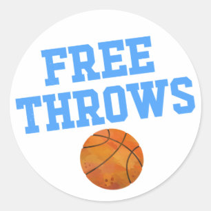 Free Throws Team Boy Gender Reveal Party  Classic Round Sticker