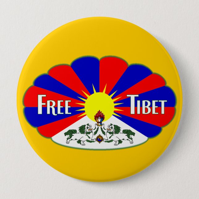 Free Tibet 10 Cm Round Badge (Front)