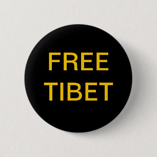 FREE TIBET 6 CM ROUND BADGE