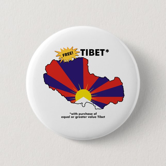 Free Tibet* 6 Cm Round Badge (Front)