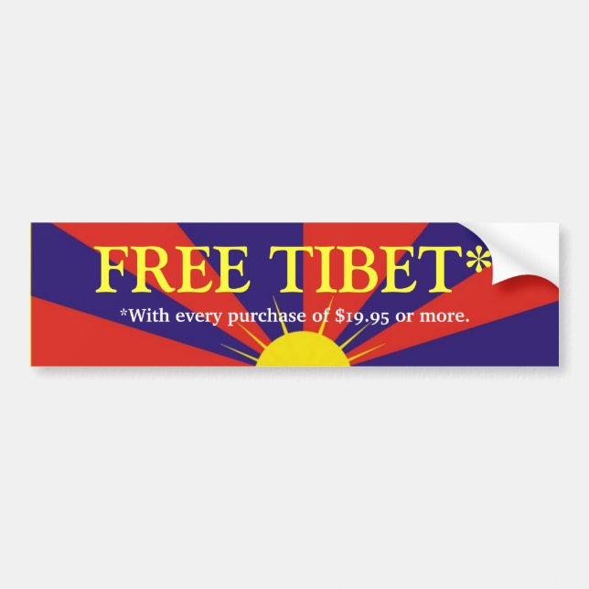FREE TIBET* BUMPER STICKER (Front)