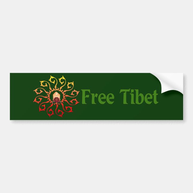 Free Tibet Candle Bumper Sticker (Front)