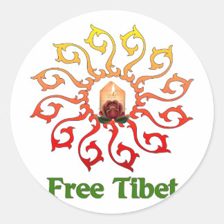 Free Tibet Candle Classic Round Sticker