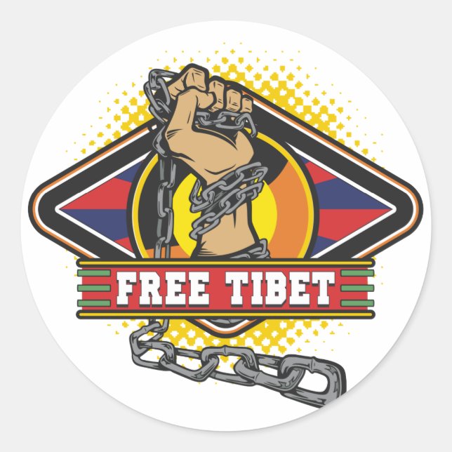 Free Tibet Chains Classic Round Sticker (Front)