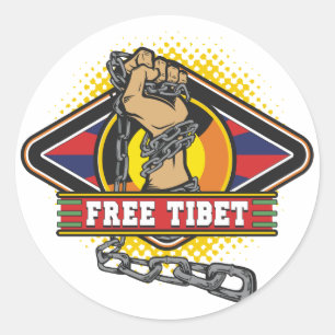 Free Tibet Chains Classic Round Sticker