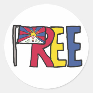 Free Tibet Classic Round Sticker