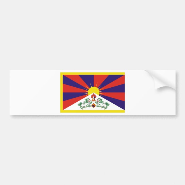 Free Tibet Flag Bumper Sticker (Front)