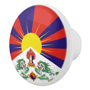 Free Tibet flag Ceramic Knob