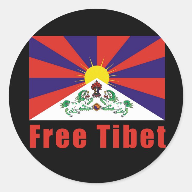 Free Tibet Flag Classic Round Sticker (Front)