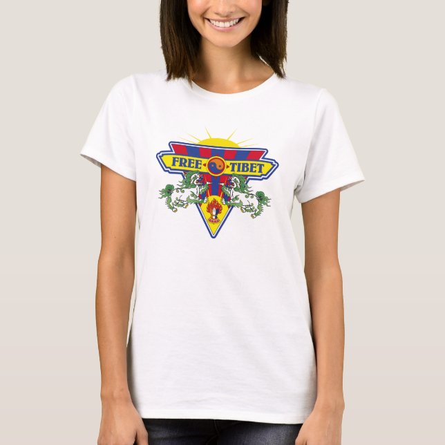 Free Tibet Flag Logo T-Shirt (Front)