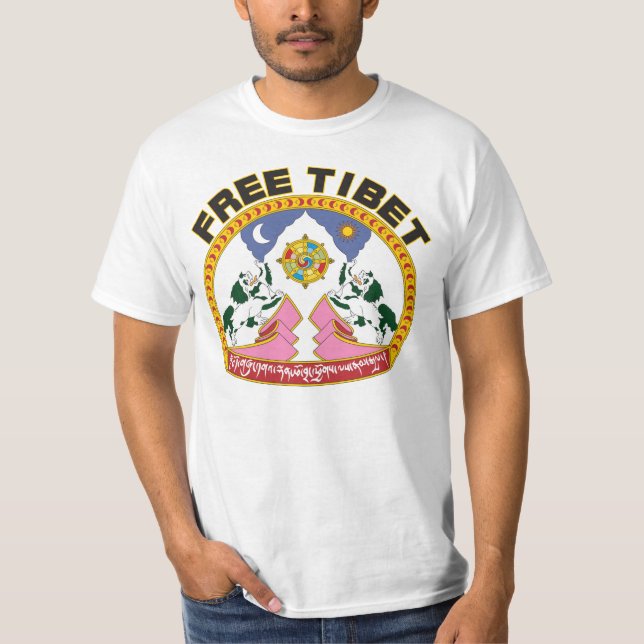 Free Tibet Flag Logo T-Shirt (Front)