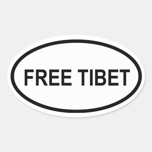 FREE TIBET OVAL STICKER (Front)