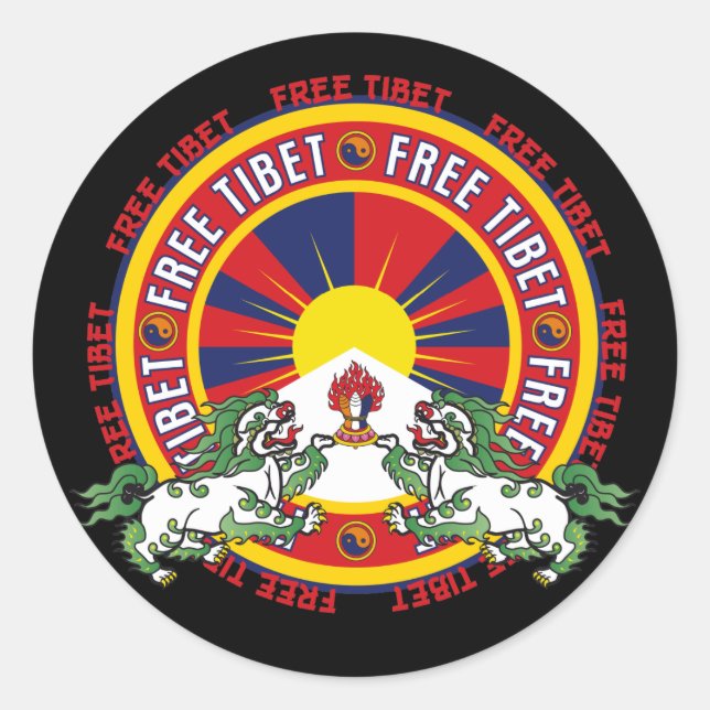 Free Tibet Round Logo Classic Round Sticker (Front)