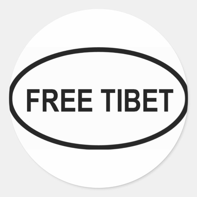 Free Tibet Round Sticker (Front)