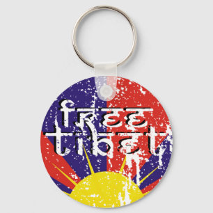 Free Tibet Stickers Key Ring
