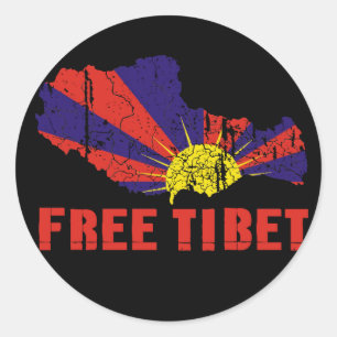 FREE TIBET T-SHIRTS & GEAR CLASSIC ROUND STICKER