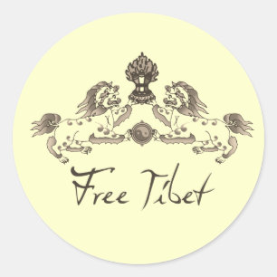 FREE TIBET T-SHIRTS & GEAR CLASSIC ROUND STICKER