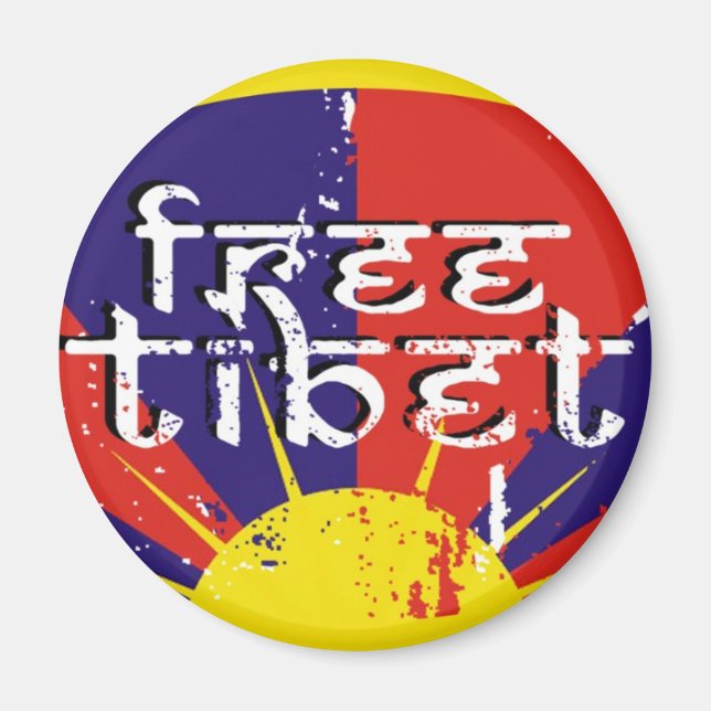 FREE TIBET T-SHIRTS & GEAR MAGNET (Front)