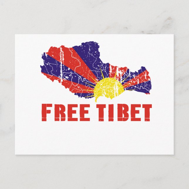 FREE TIBET / TIBETAN FREEDOM POSTCARD (Front)