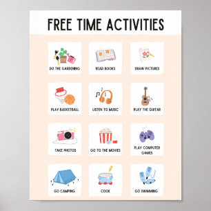 Free Time Activities School Education Learning Poster