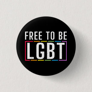 Free to be LGBT Bisexual Lesbian Gay Pride 3 Cm Round Badge