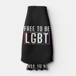 Free to be LGBT Bisexual Lesbian Gay Pride Bottle Cooler