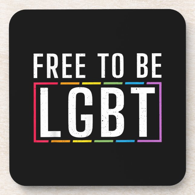 Free to be LGBT Bisexual Lesbian Gay Pride Coaster (Front)