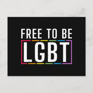 Free to be LGBT Bisexual Lesbian Gay Pride Holiday Postcard