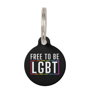 Free to be LGBT Bisexual Lesbian Gay Pride Pet Tag