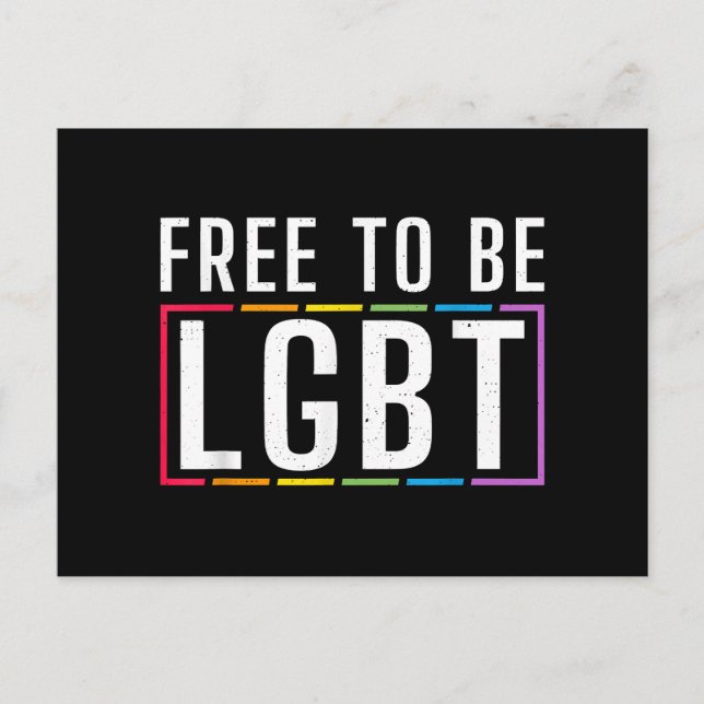 Free to be LGBT Bisexual Lesbian Gay Pride Postcard (Front)