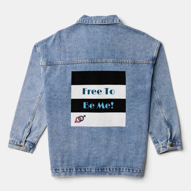 "free to be me" denim jacket (Back)