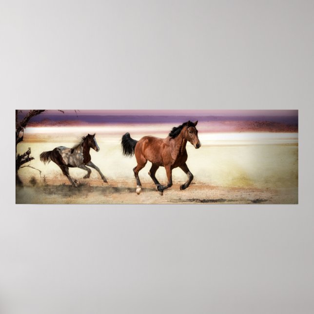 FREE TO BE WILD RUNNING HORSES POSTER (Front)