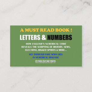 Free To Find Truth / Letters & Numbers (promotion) Business Card