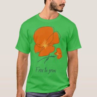 Free to Grow Orange Flower T-Shirt