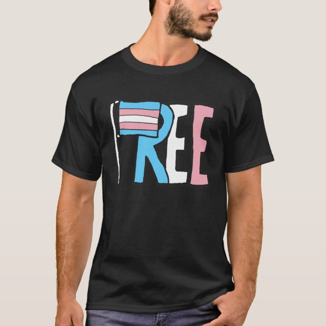 Free Trans Rights Flag T-Shirt (Front)