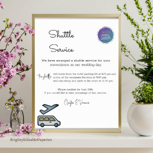 Free Transportation for our Wedding Guests  Poster