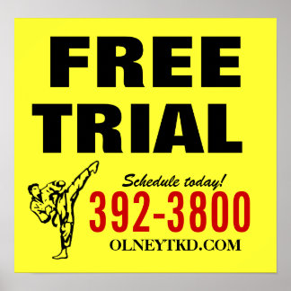 Free Trial karate poster