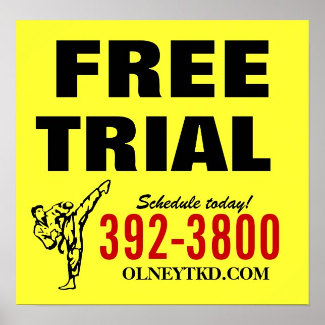 Free Trial karate poster (Front)