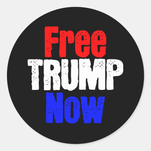 Free Trump Now Classic Round Sticker (Front)