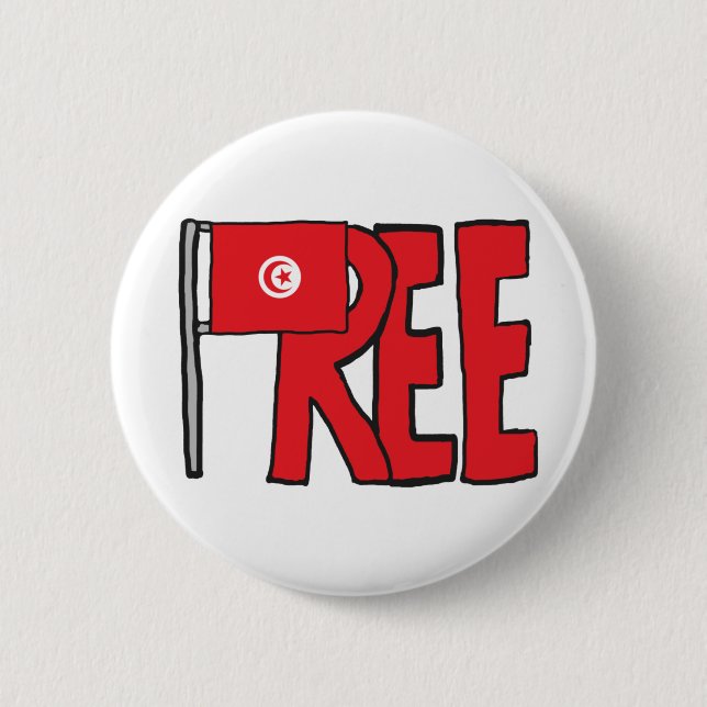 Free Tunisia 6 Cm Round Badge (Front)
